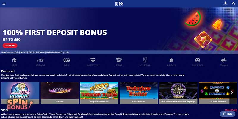 Britain's Got Talent Games Casino Bonus